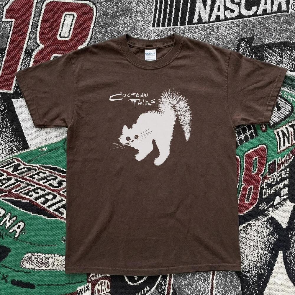 Brown Cocteau Twins Cat Tee